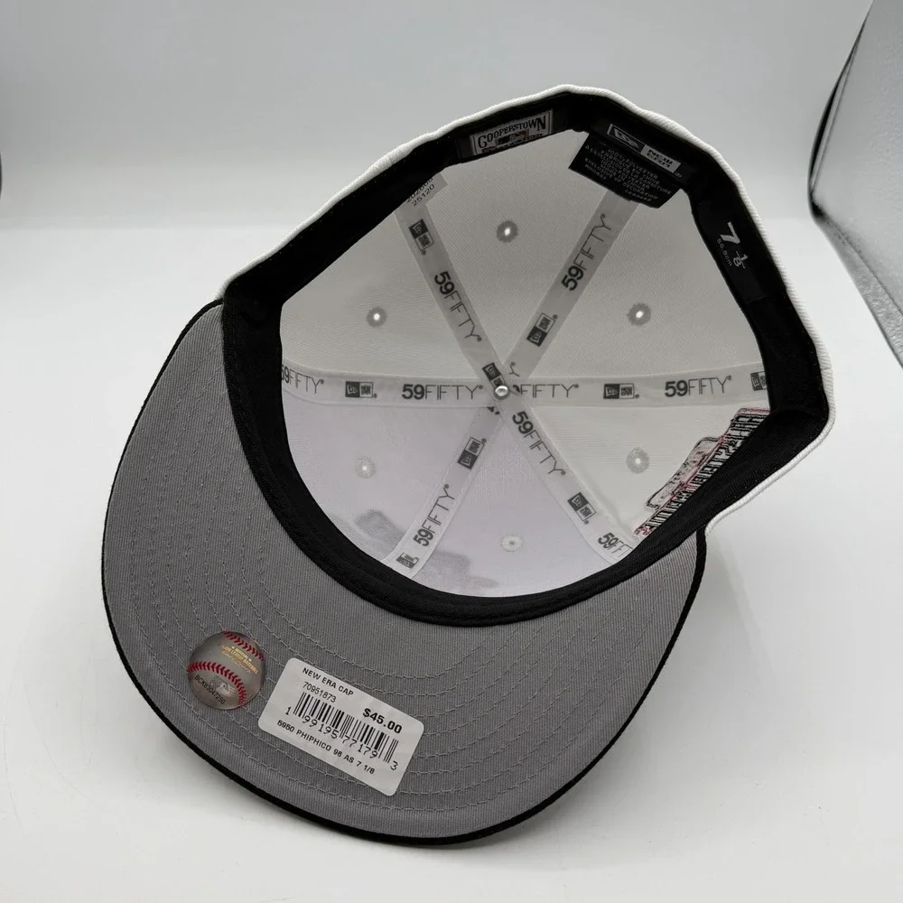 New Era 59Fifty Philadelphia Phillies Hat Cap 7 1/8 White 1996 All Star Game MLB